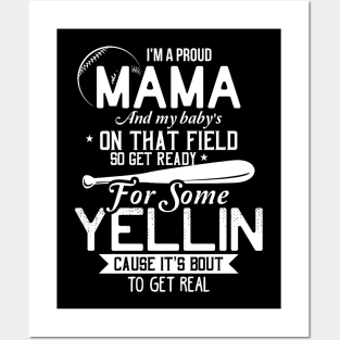 Proud Mama Baseball Shirt Funny Mom Of Baseball Player Gifts Posters and Art